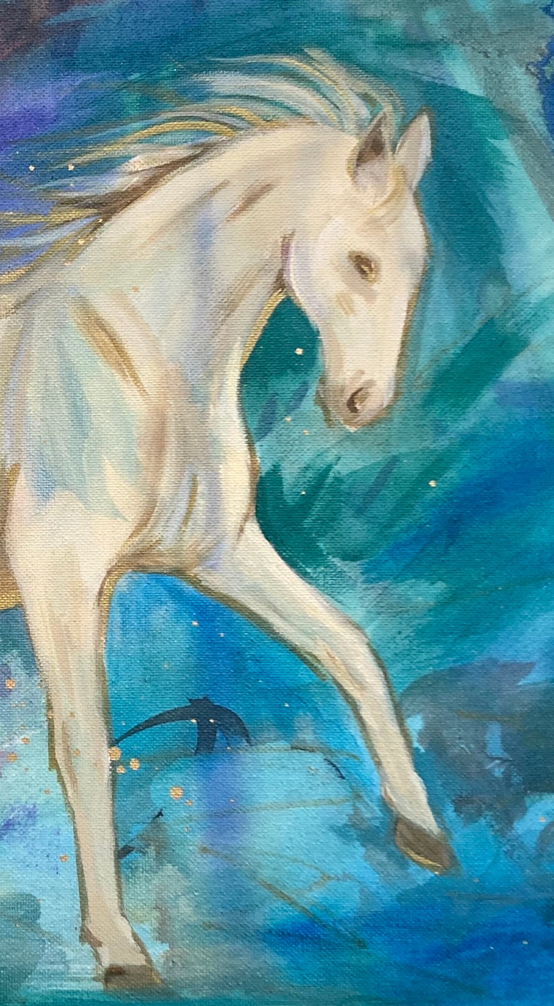 Horse Painting Acrylic Art Gemma Beynon detail